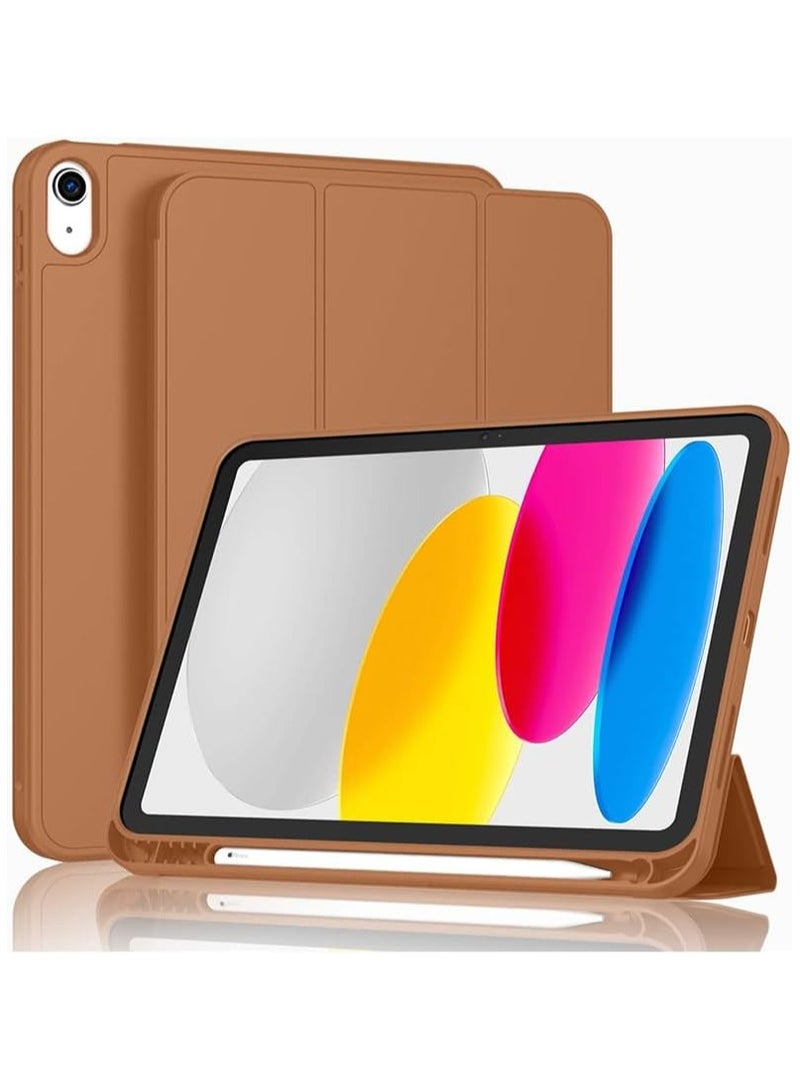 جراب لجهاز iPad (A16) الجيل الحادي عشر 11 بوصة 2025، جراب لجهاز iPad الجيل العاشر 2022 10.9 بوصة مع حامل قلم، غطاء خلفي ناعم من مادة TPU، غطاء حماية ذكي ثلاثي الطيات، خاصية التشغيل/الإيقاف التلقائي - Image 1